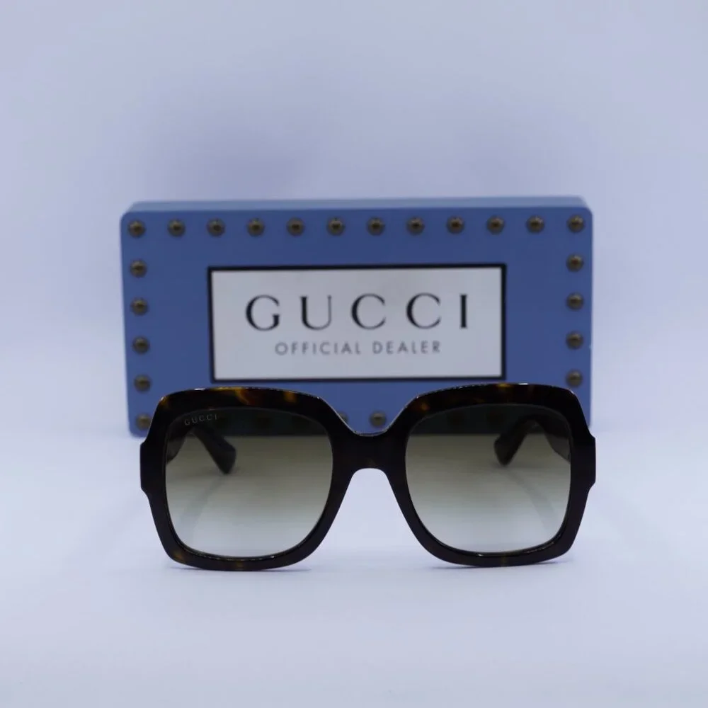 Gucci GG0036SN 004 Square Sunglasses - Havana Blue\Brown Gradient - Picture 2 of 11
